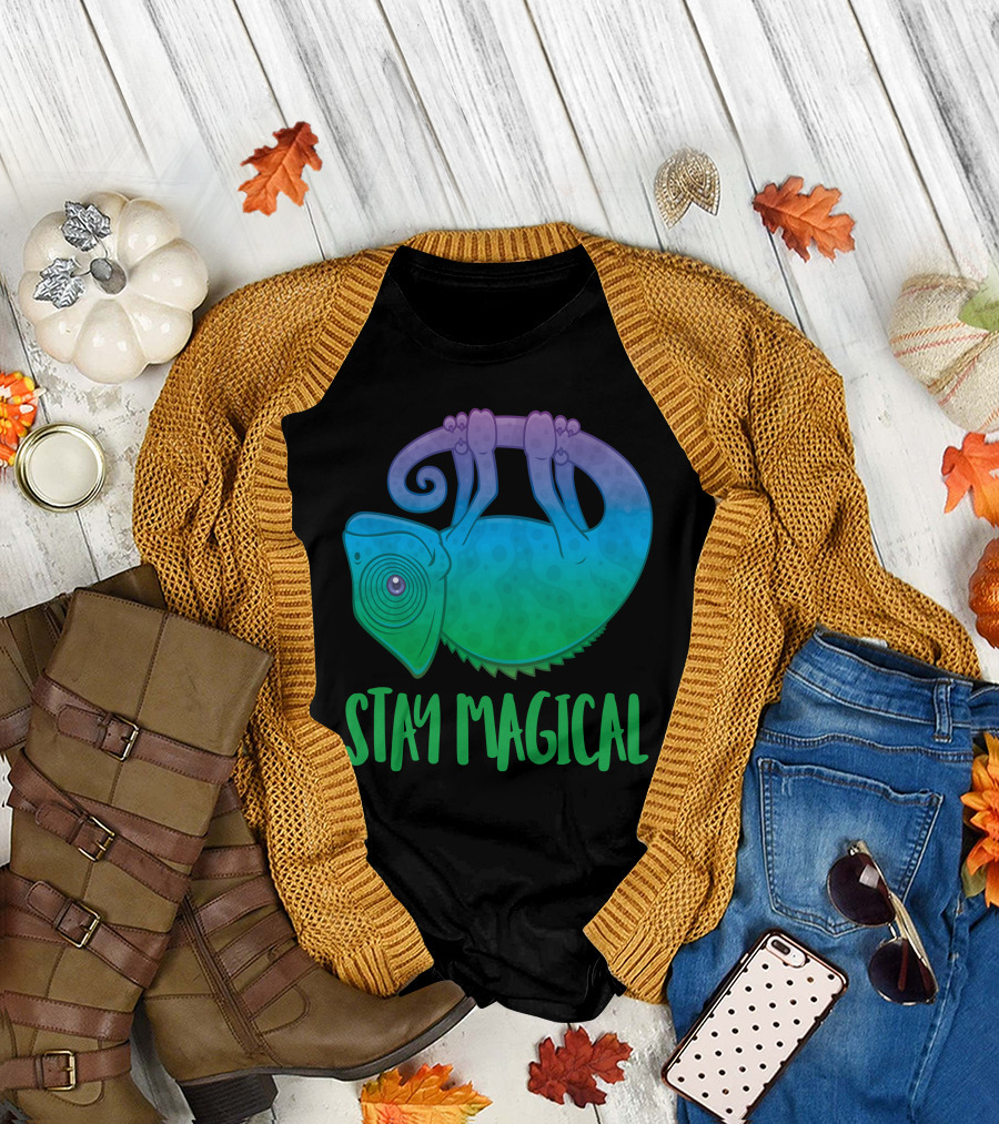 Stay Magical Levitating Chameleon Vibrant Gradient T-Shirt