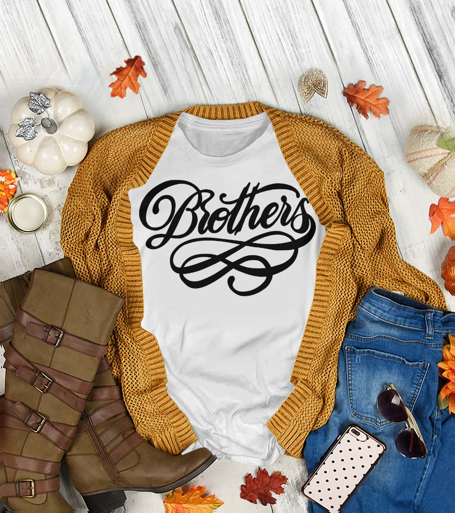 Brothers Script Calligraphy T-Shirt