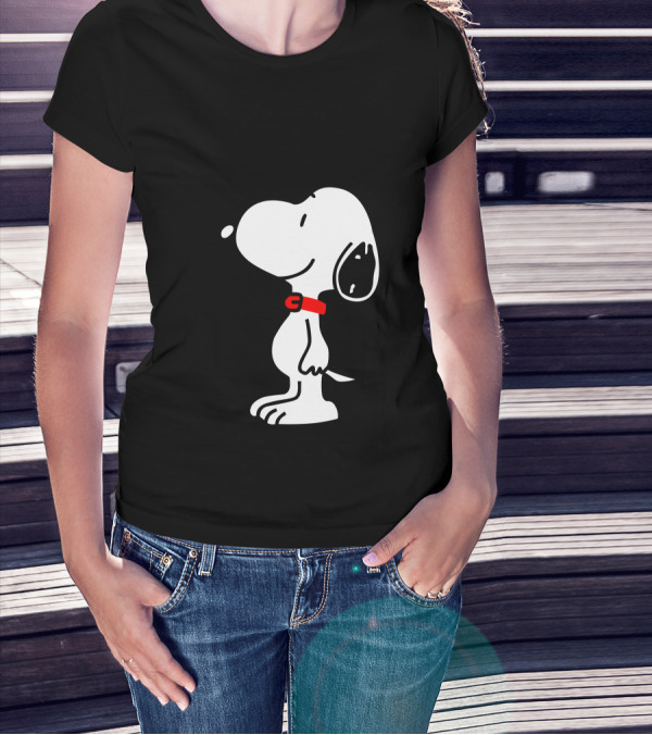 Snoopy Dog With Red Collar T-Shirt