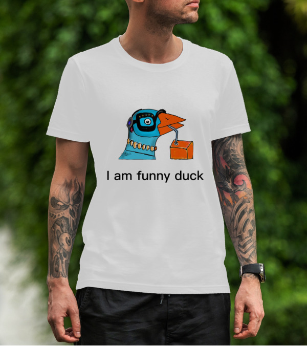 I Am Funny Duck Glasses Necklace Beak Box T-Shirt