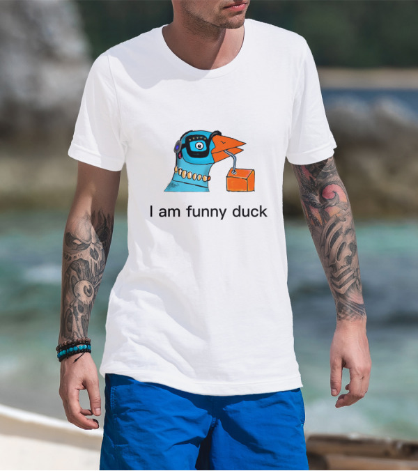 I Am Funny Duck Glasses Necklace Beak Box T-Shirt