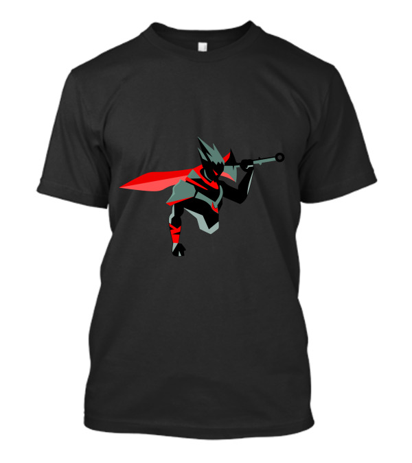Shadow Flighter Warrior With Red Cape And Sword T-Shirt