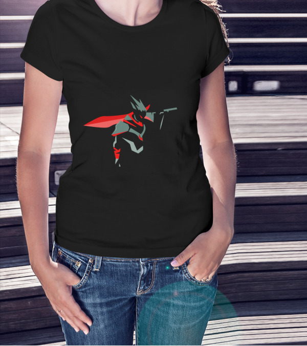 Shadow Flighter Warrior With Red Cape And Sword T-Shirt