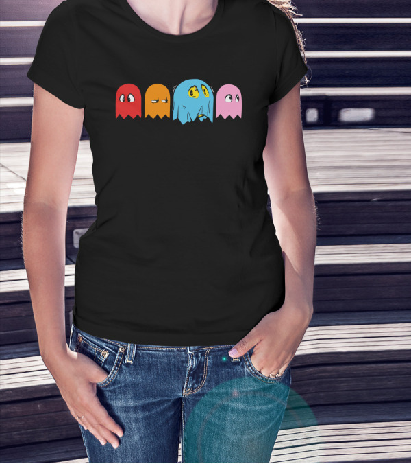 Pac-Man Ghosts Humor A Ghostly Disguise T-Shirt