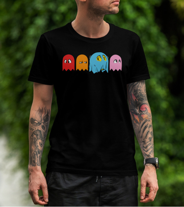 Pac-Man Ghosts Humor A Ghostly Disguise T-Shirt