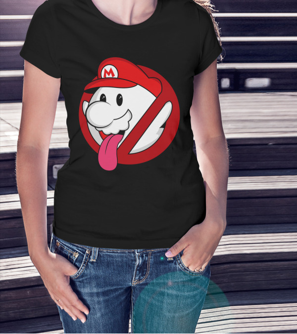 Boo Ya Gonna Call New Nintendo Ghostbusters Crossover Ghost Mario T-Shirt