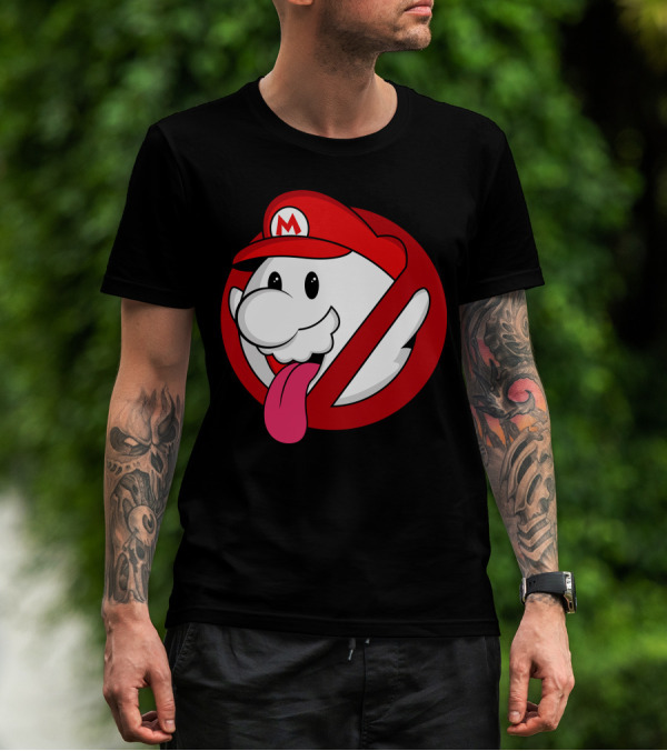 Boo Ya Gonna Call New Nintendo Ghostbusters Crossover Ghost Mario T-Shirt