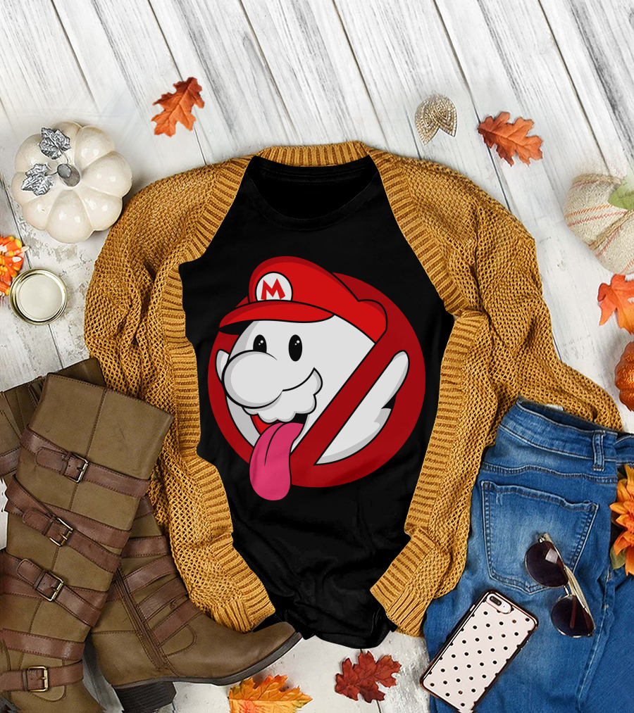 Boo Ya Gonna Call New Nintendo Ghostbusters Crossover Ghost Mario T-Shirt