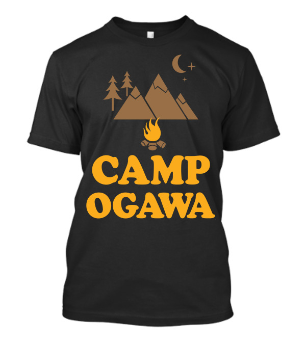 Camp Ogawa Mountains Bonfire Moon And Stars T-Shirt