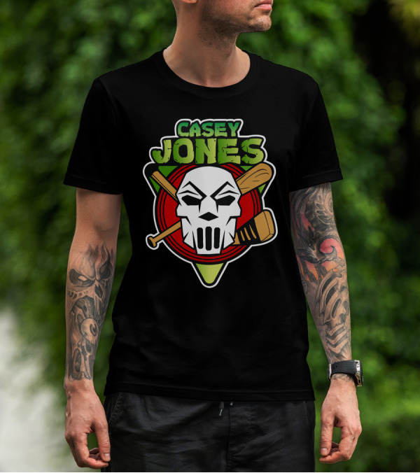 Casey Jones Mask Icon With Crossed Bat And Hockey Stick T-Shirt