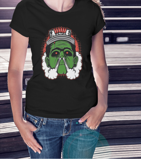 Coil Head Monster Eyeball Reactor Frankenstein Vapor Face T-Shirt