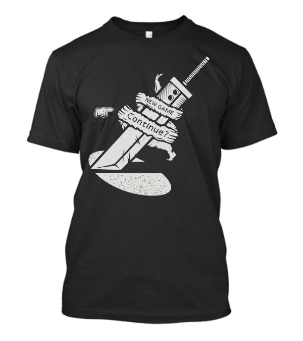 Final Fantasy VII Buster Sword New Game Continue T-Shirt