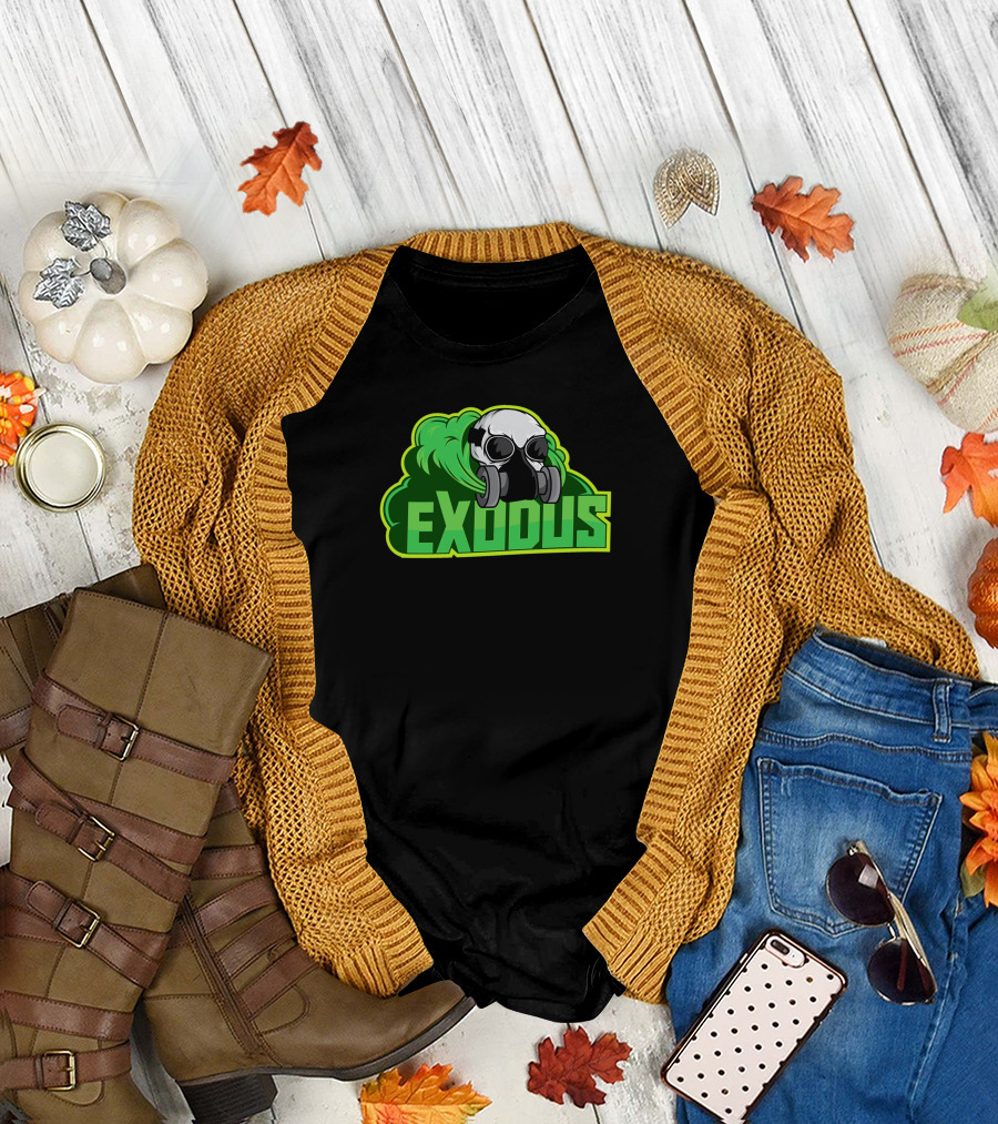 Exodus Gas Mask Neon Green T-Shirt