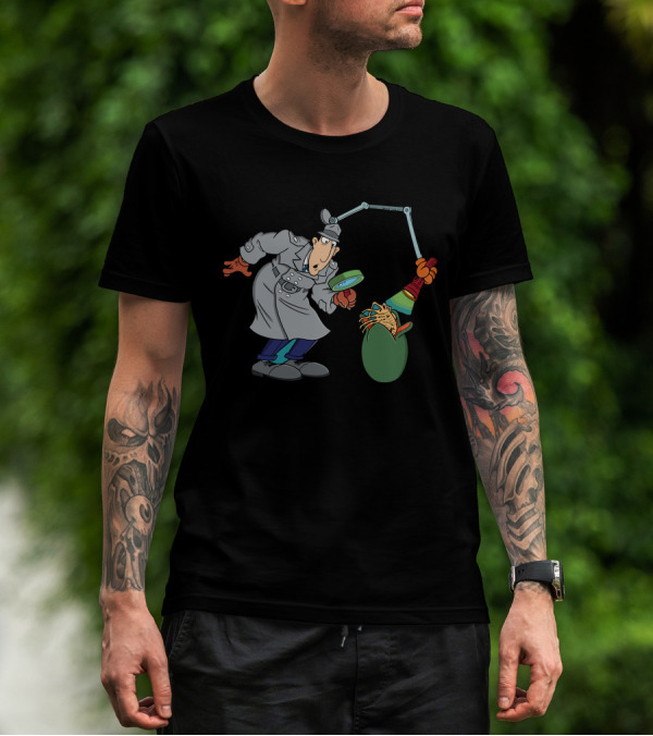 Inspector Gadget Examines Alien Facehugger T-Shirt