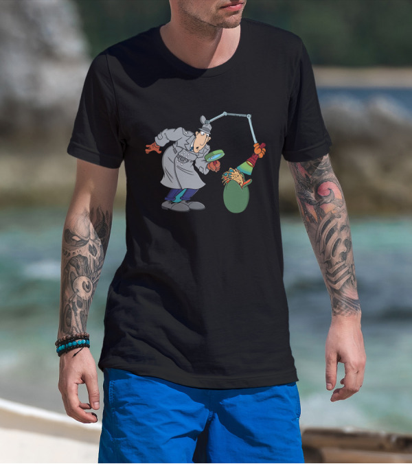 Inspector Gadget Examines Alien Facehugger T-Shirt