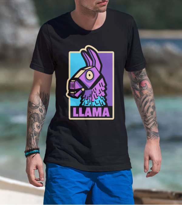 LLAMA Fortnite Loot Llama Pop Art Style Multicolor T-Shirt