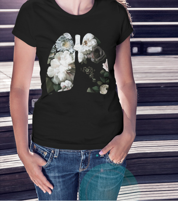 Bloom Flower Breath Lungs Botanical Blossoms T-Shirt