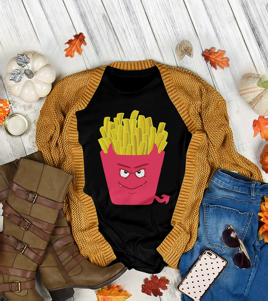 Evil Fries Devilish Fast Food Mischief T-Shirt