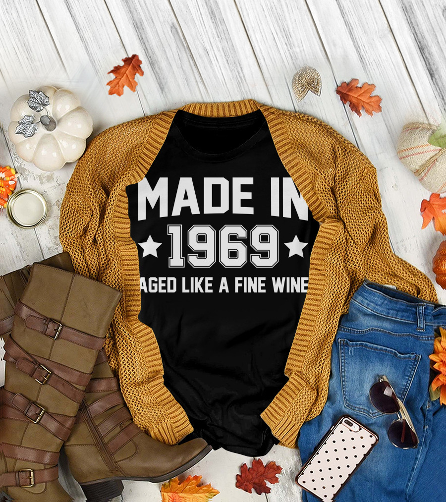 Made In 1969 Aged Like A Fine Wine Stars T-Shirt