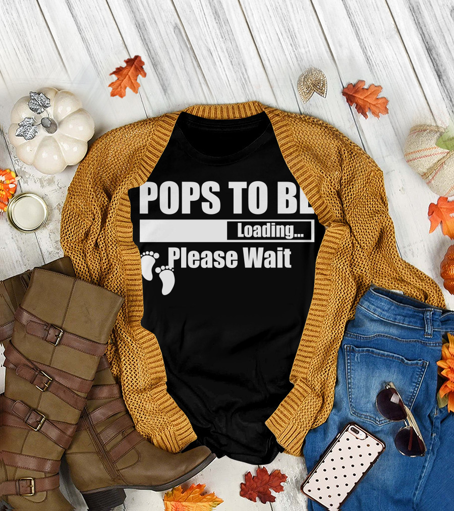 Pops to Be Loading Please Wait Footprint Icons T-Shirt