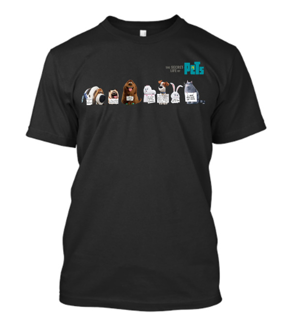 The Secret Life Of Pets Characters Max Duke Gidget Chloe Mel Buddy Snowball T-Shirt