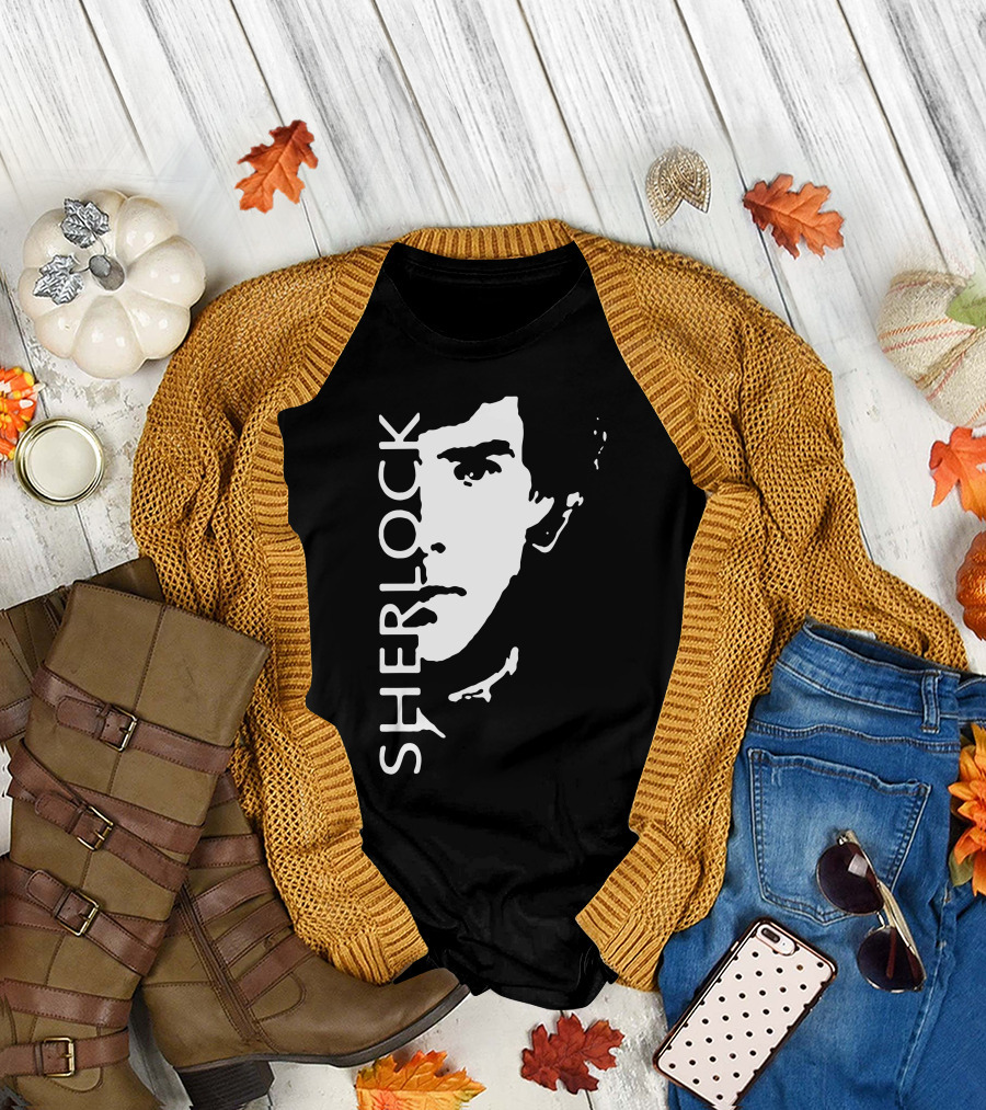 Sherlock Vertical Stencil T-Shirt