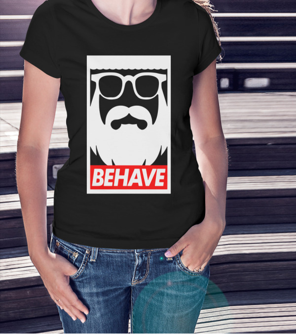 Behave Iconic Beard With Sunglasses T-Shirt