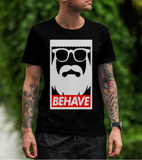 Behave Iconic Beard With Sunglasses T-Shirt