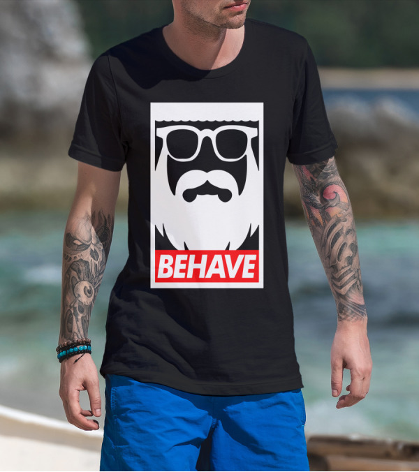 Behave Iconic Beard With Sunglasses T-Shirt