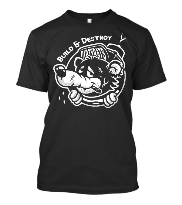 Dirty Rats Build And Destroy Cartoon Rat With Cigar And Sparks T-Shirt