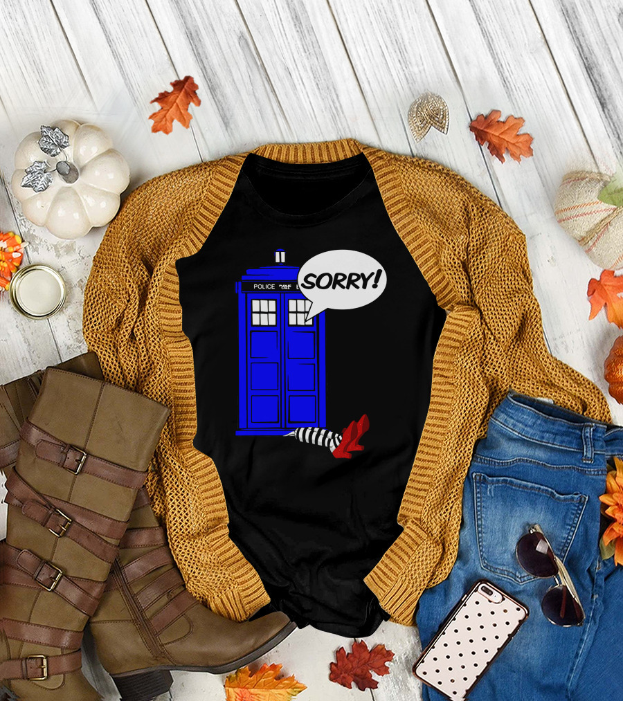 Knockknock Police Box Sorry Wizard Shoes T-Shirt