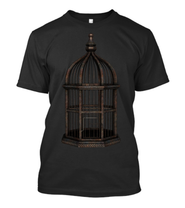 Rusty Birdcage Render Vintage Metal Ornate Structure T-Shirt
