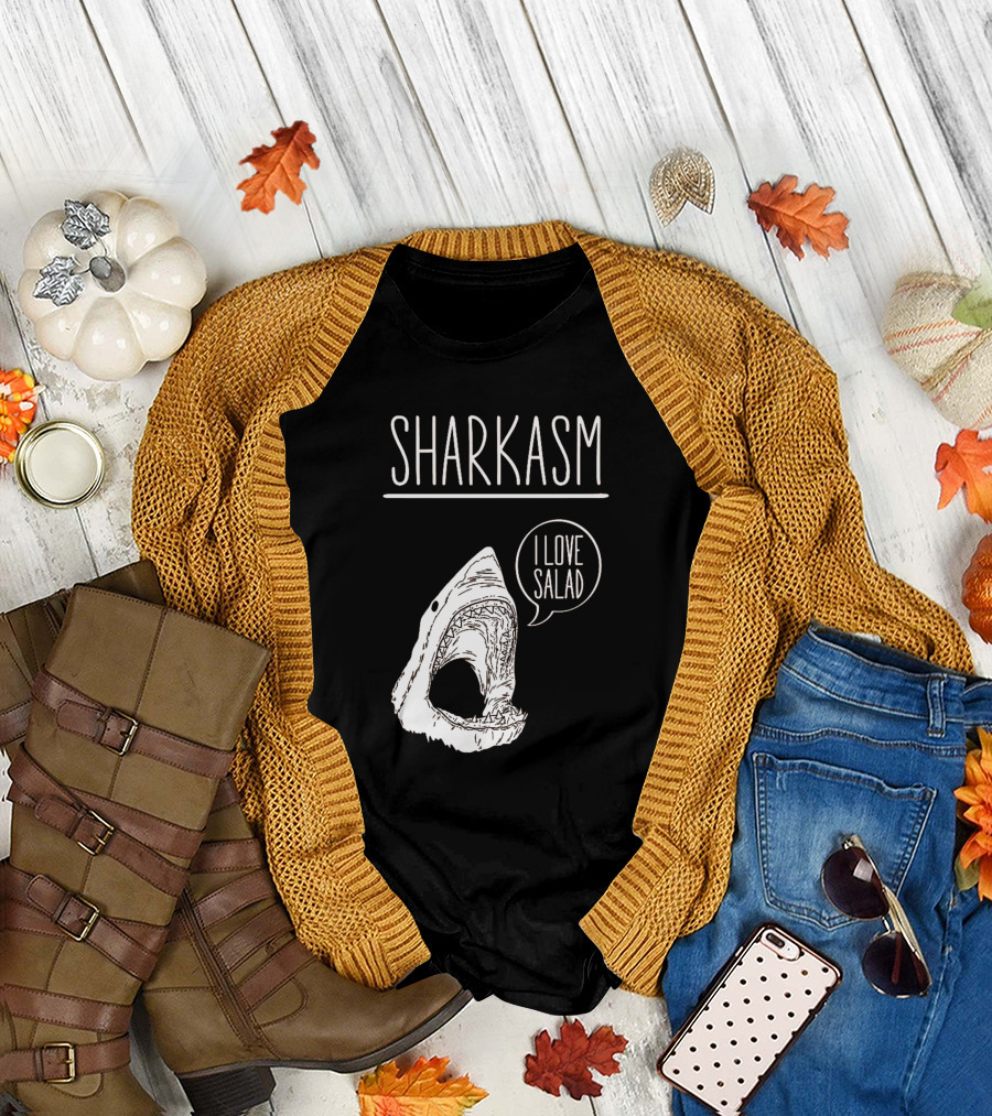 SHARKASM I Love Salad Shark T-Shirt