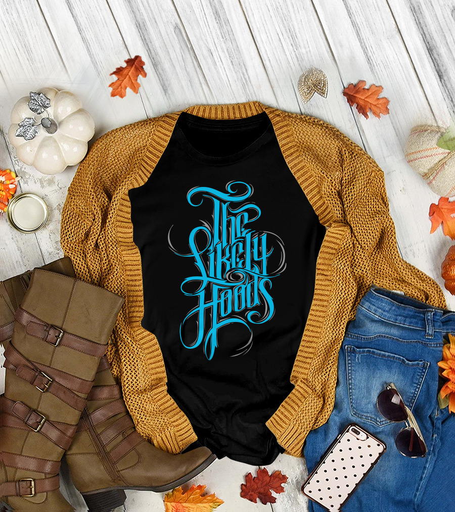 The Likely Hoods Decorative Script Typography T-Shirt