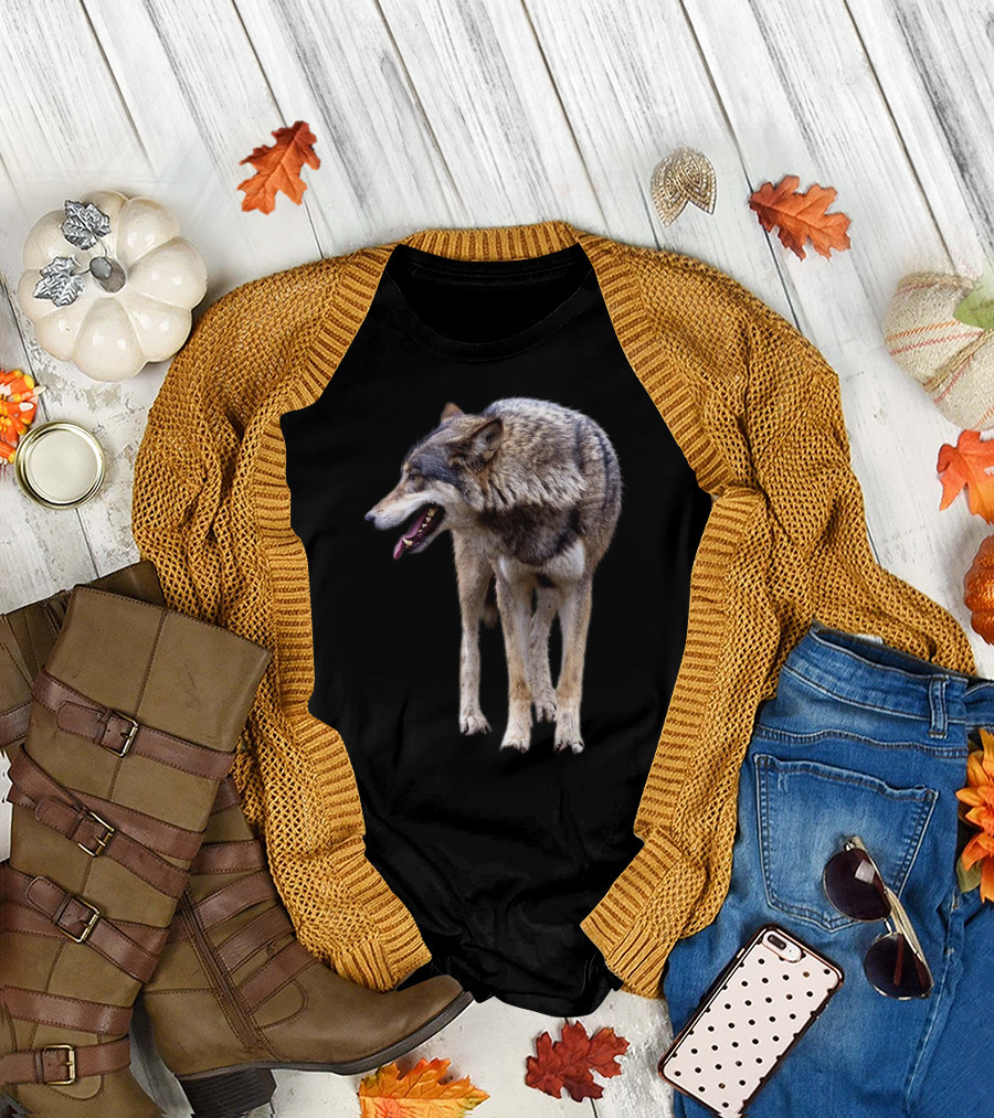 Wolfcutout Wolf Howling Wildlife Photography T-Shirt