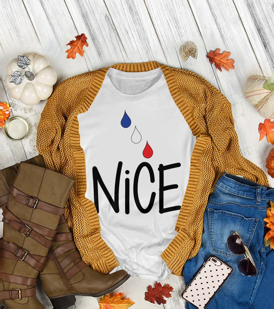 Craying For Nice Red White Blue Drops T-Shirt