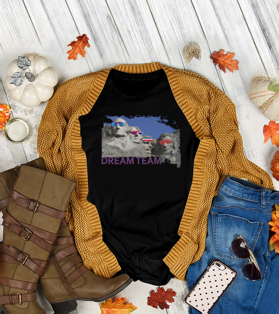 Dream Team Mount Rushmore Presidents with Sunglasses T-Shirt