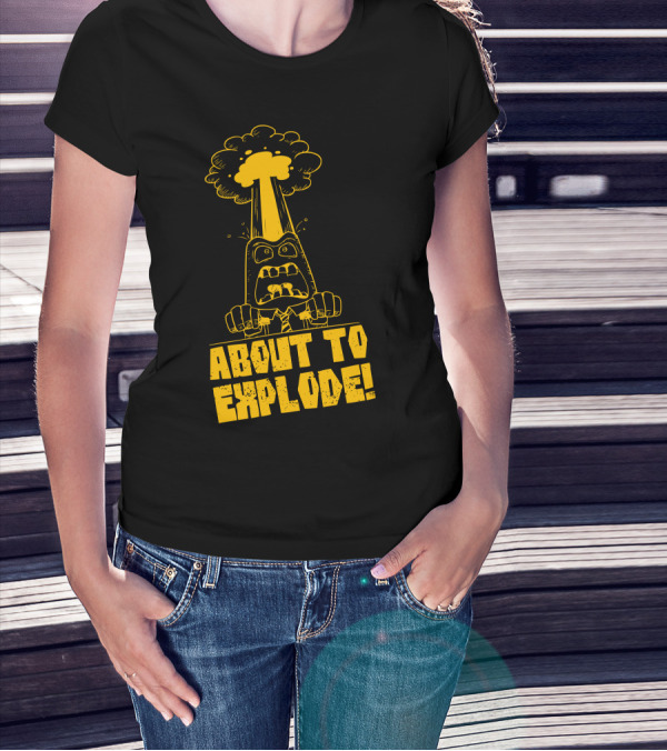 About To Explode Angry Cartoon Character With Mushroom Cloud Explosion T-Shirt