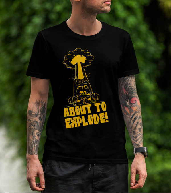 About To Explode Angry Cartoon Character With Mushroom Cloud Explosion T-Shirt