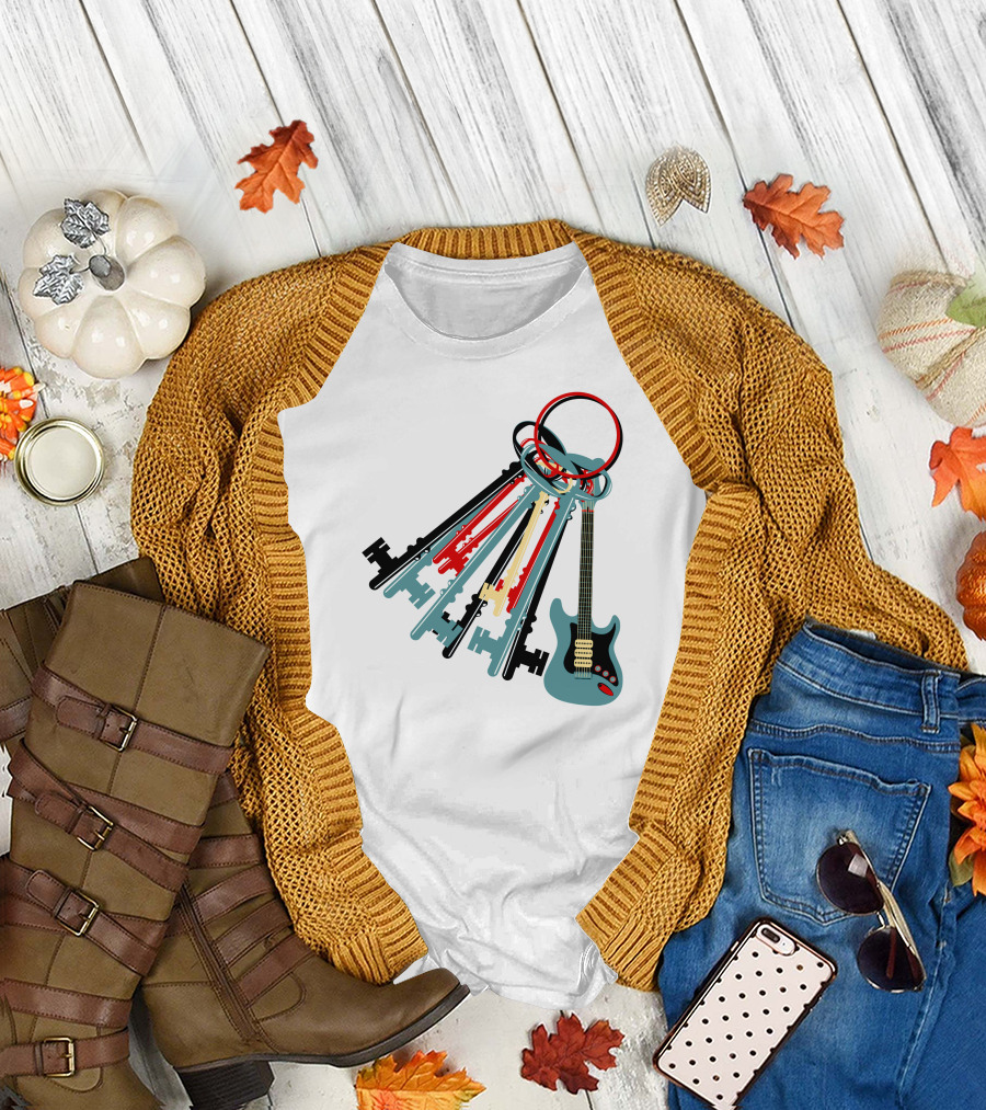 Keys and Electric Guitar Fusion T-Shirt