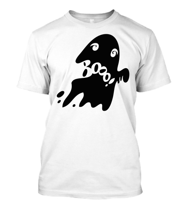 Halloween Card Featuring Spooky Ghost With Boo Text T-Shirt