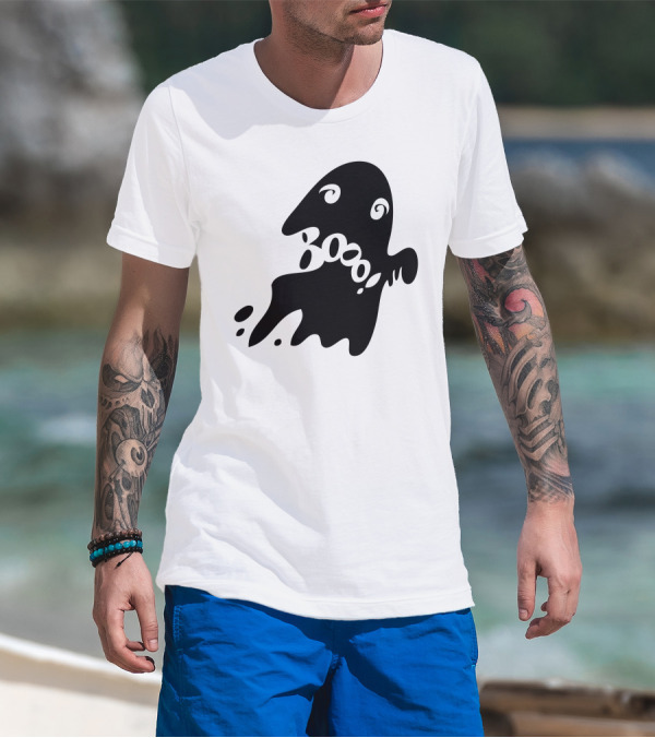 Halloween Card Featuring Spooky Ghost With Boo Text T-Shirt