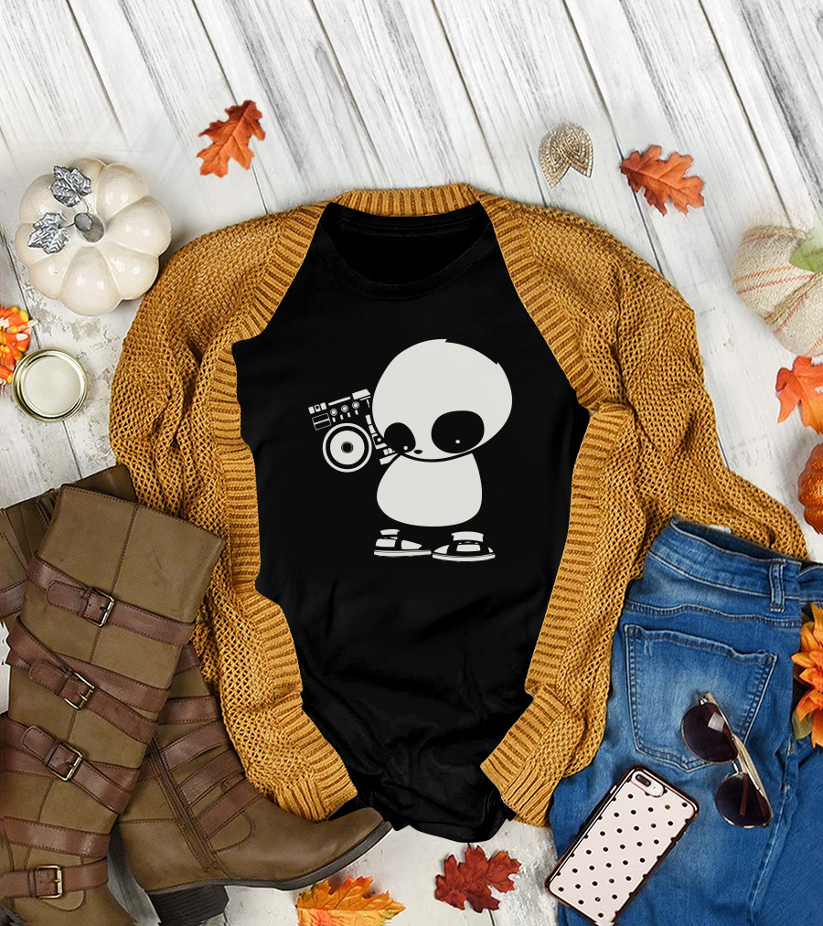 Hip Hop Panda Dum Tss Boombox T-Shirt