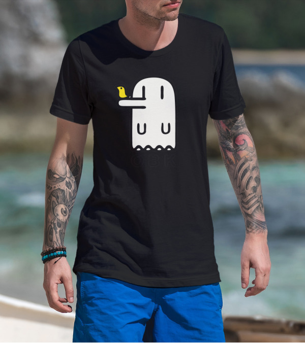 Nichijou OBK Obake Ghost With Yellow Bird T-Shirt