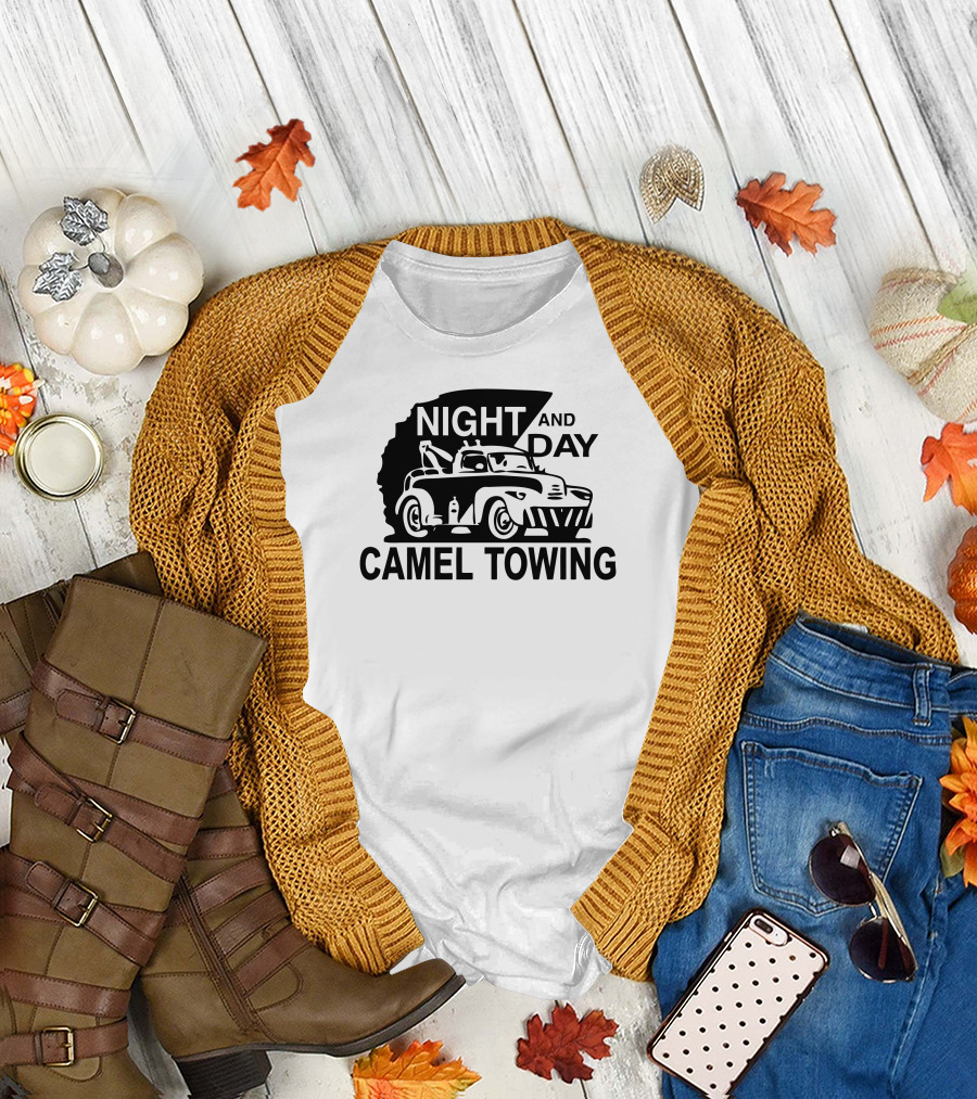 Night And Day Camel Towing Truck T-Shirt