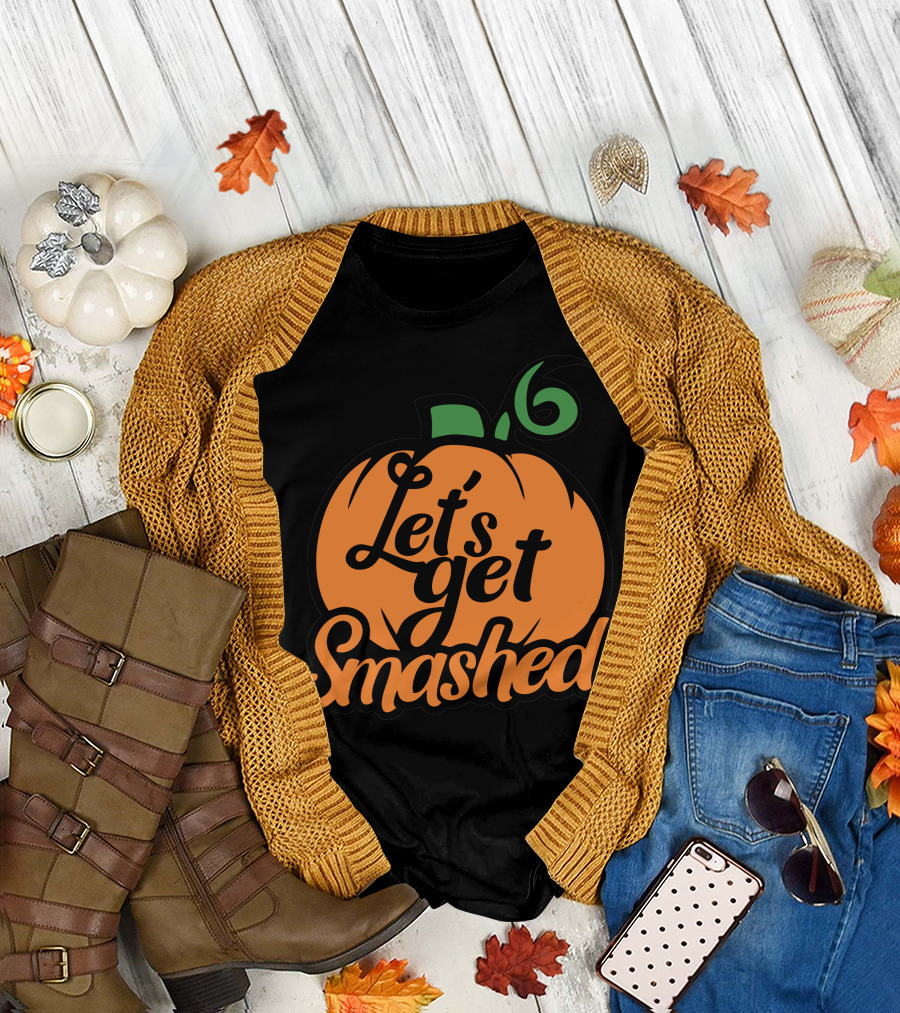 Let's Get Smashed Pumpkin Halloween Fun T-Shirt