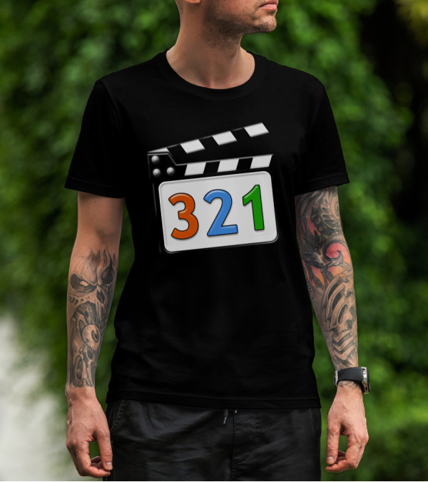 321 Media Player Icon Clapperboard T-Shirt