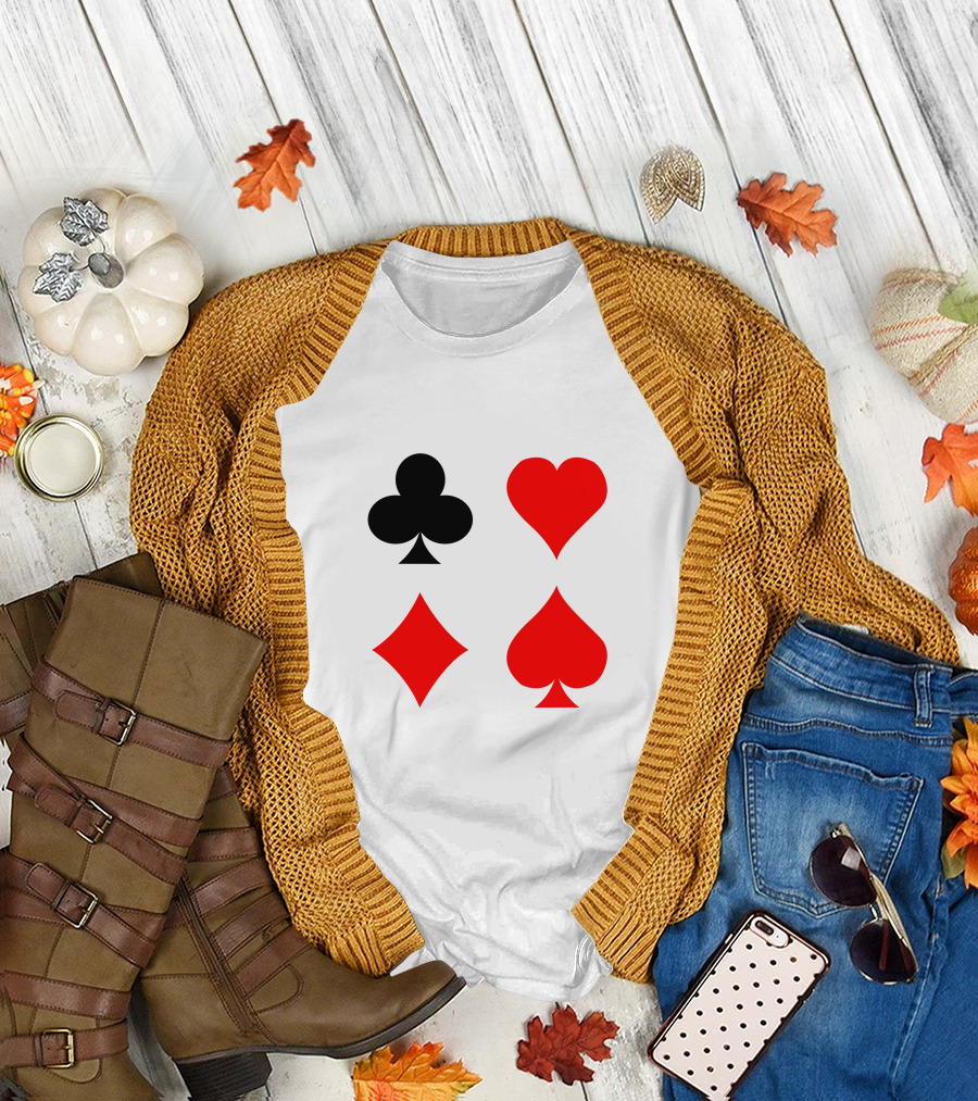 Blackjack Poker Card Suits Vector T-Shirt