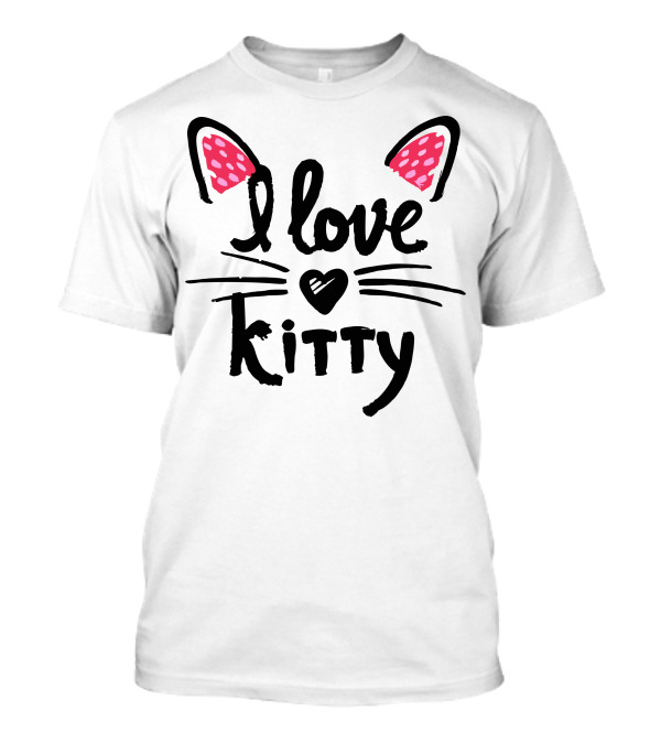 I Love Kitty Ears Heart Whiskers T-Shirt