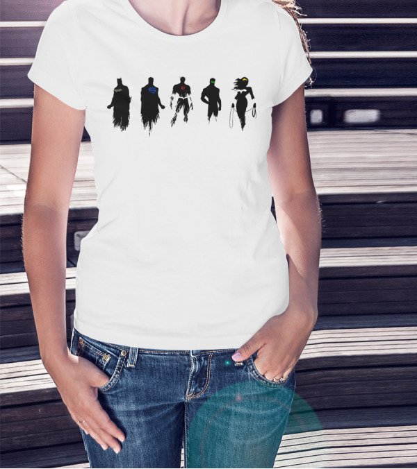 Justice League Vector Batman Superman Flash Green Lantern Wonder Woman T-Shirt